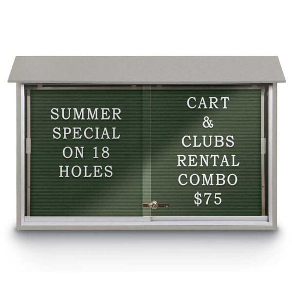 Outdoor Enclosed Combo Board, 72"x36", Bronze Frame/White Porc & Cobalt